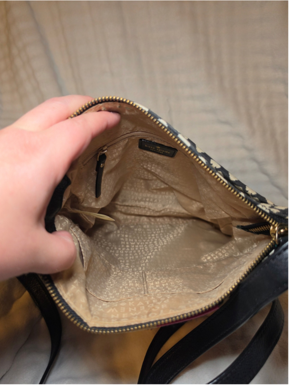 Kate Spade Crossbody Bag Black Beige Pink - Picture 5 of 7